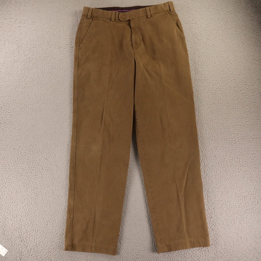 Hiltl Pants Mens 34x32 Brown Canvas Hopsack Cotton Jefferson Smartcel Clima